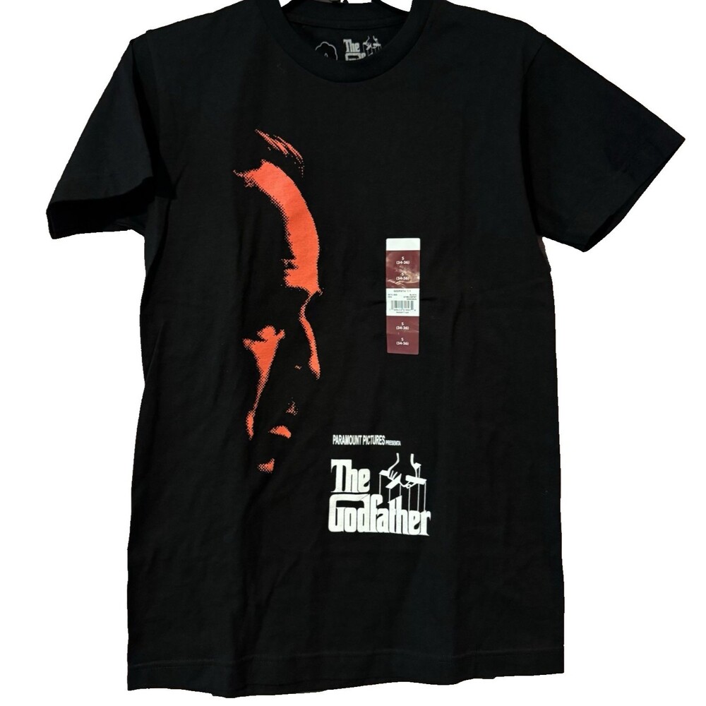 The Godfather Shirt Mens Small Black Marlon Brando Movie Promo Graphic Tee NWT